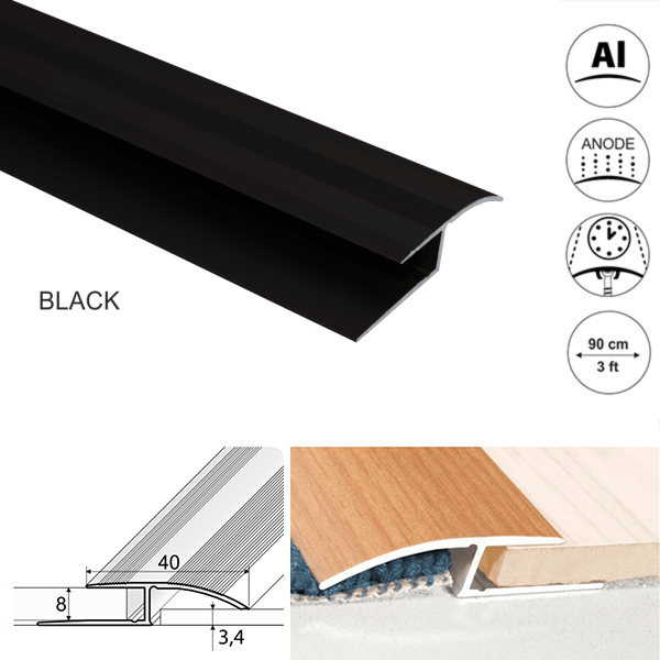 40mm Wide Aluminium Door Thresholds To Join Floor At Different Levels