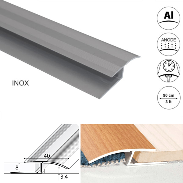 40mm Wide Aluminium Door Thresholds To Join Floor At Different Levels