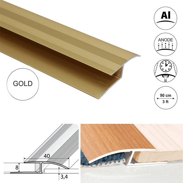 40mm Wide Aluminium Door Thresholds To Join Floor At Different Levels