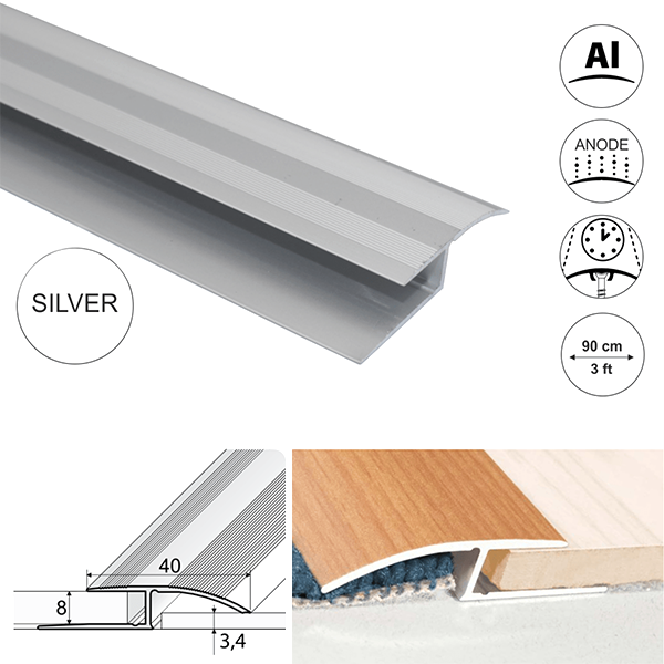 40mm Wide Aluminium Door Thresholds To Join Floor At Different Levels