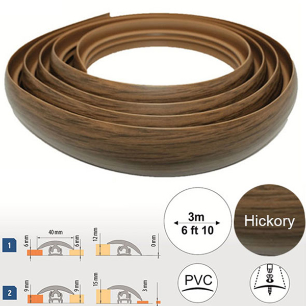 40mm Wide PVC Flexible Flooring Transition Profile Door Threshold