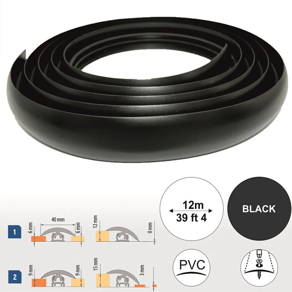 40mm Wide PVC Flexible Flooring Transition Profile Door Threshold