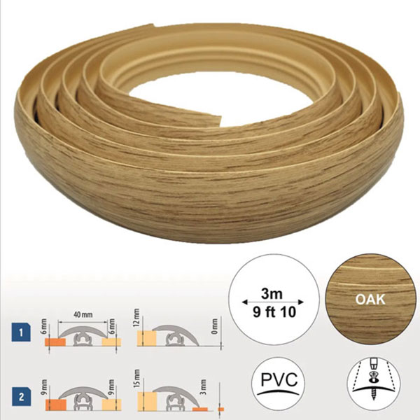 40mm Wide PVC Flexible Flooring Transition Profile Door Threshold