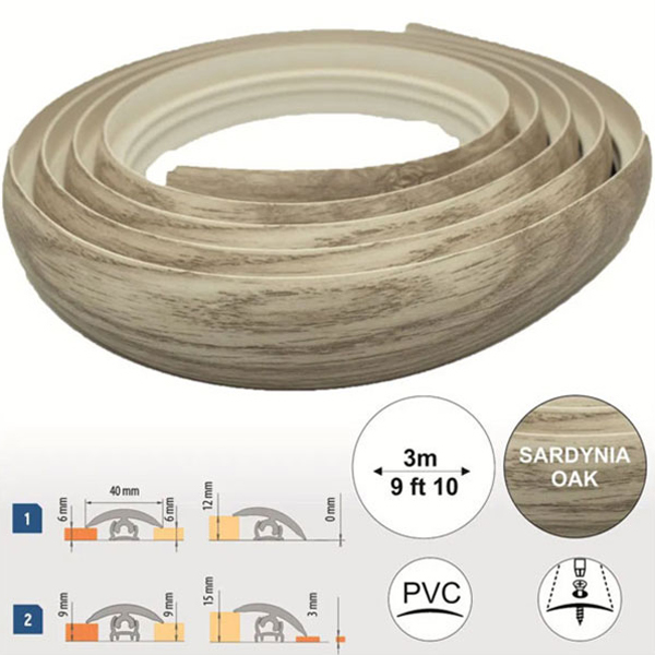 40mm Wide PVC Flexible Flooring Transition Profile Door Threshold