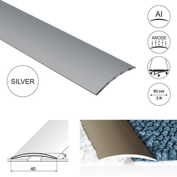 40mm Wide Self Adhesive Aluminium Door Thresholds For Connecting Wooden Or Carpet Floors