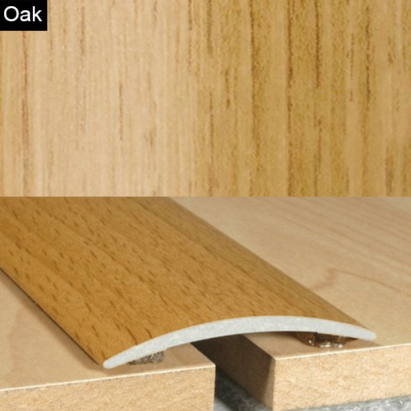 40mm Wood Effect Aluminium Door Floor Bar Edge Trim Threshold Self Adhesive