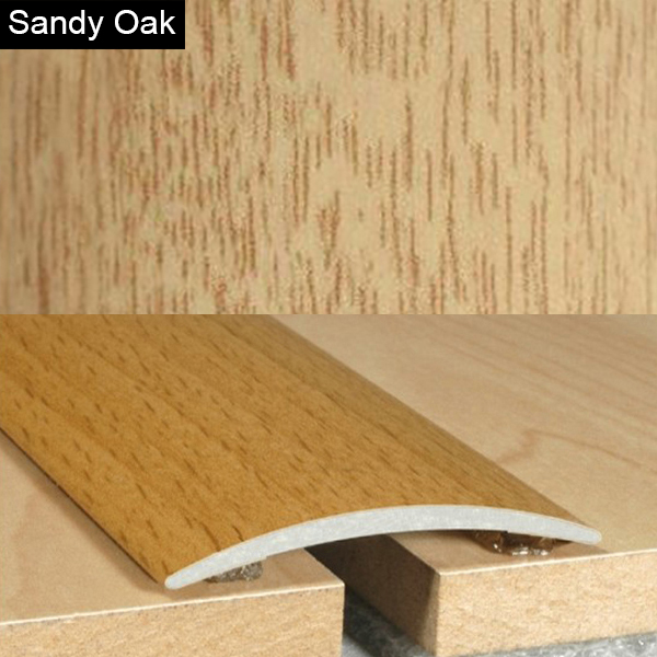 40mm Wood Effect Aluminium Door Floor Bar Edge Trim Threshold Self Adhesive