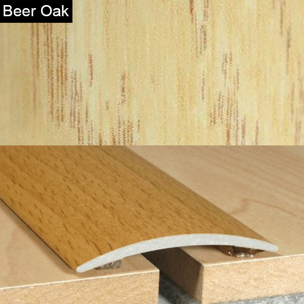 40mm Wood Effect Aluminium Door Floor Bar Edge Trim Threshold Self Adhesive