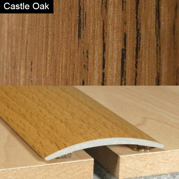 40mm Wood Effect Aluminium Door Floor Bar Edge Trim Threshold Self Adhesive