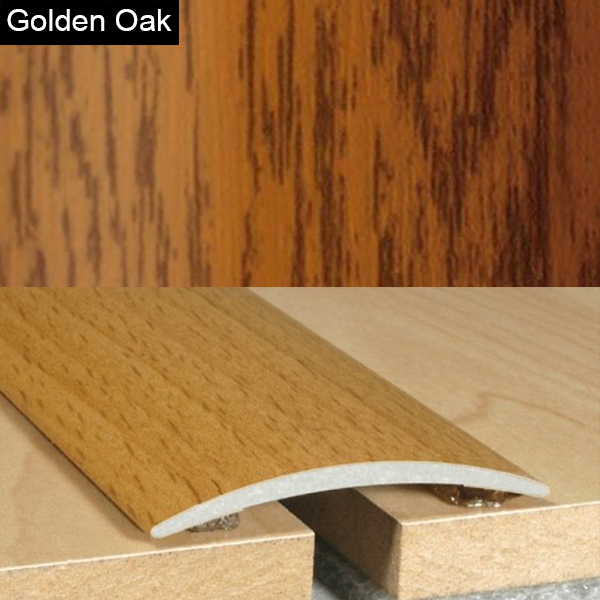 40mm Wood Effect Aluminium Door Floor Bar Edge Trim Threshold Self Adhesive