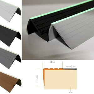 40mm x 40mm PVC Bullnose Stair Nosing Anti Slip Rubber Angle Step Edge