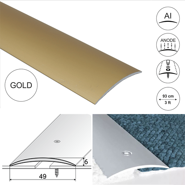 49mm Wide Aluminum Door Floor Trim For Connecting Wooden Or Carpet Floors