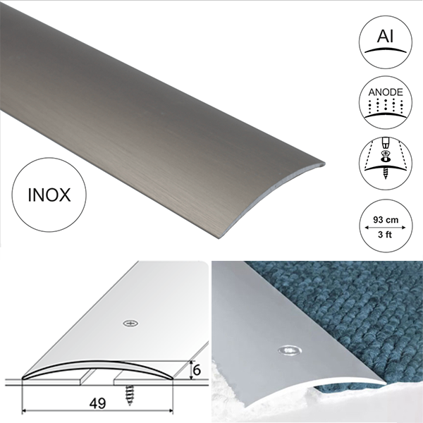 49mm Wide Aluminum Door Floor Trim For Connecting Wooden Or Carpet Floors