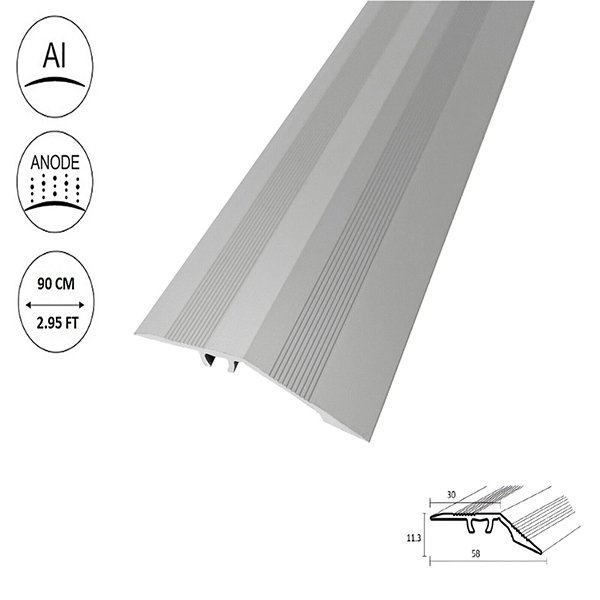  58mm Aluminium Door Bars Threshold Strip Transition Trim Laminate Tiles Ramp