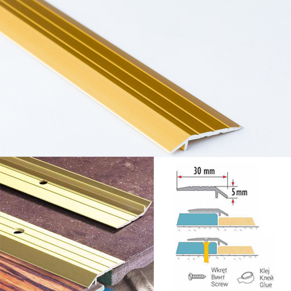 5mm Anodised Aluminium Door Threshold Ramp Floor Bar Edge Trim