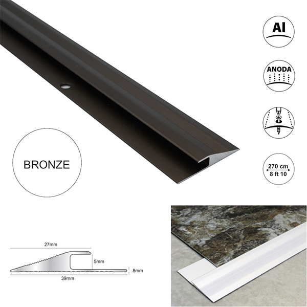 5mm Flooring Click Vinyl Flooring Edge Profile Reducer Trim Threshold Door Bar Lvt