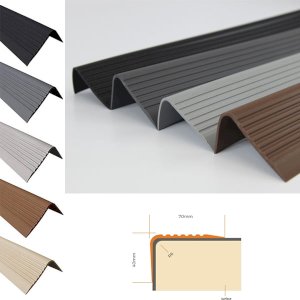 70mm x 40mm Bullnose Stair Nosing Non Slip PVC Rubber Angle Step Edge