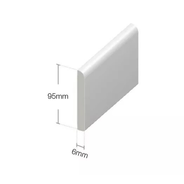 UPVC 950mm Long Architrave White Plastic Skirting Board For Door Frames (Pack of 5)