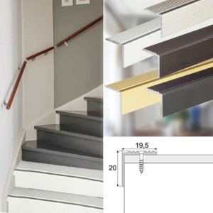 19.5mm x 20mm Aluminium Non Slip Stair Edge Nosing Trim