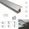 40mm Wide Aluminium Door Threshold T Bar Trim Adjustable Height/Pivots Easy Clip