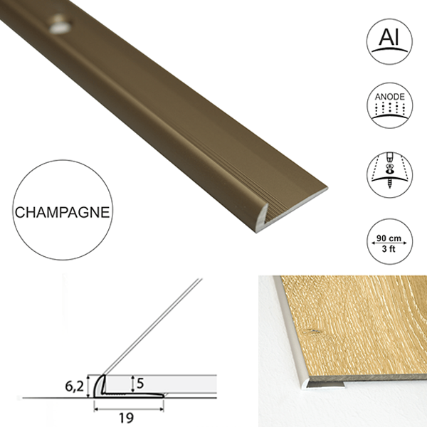 5mm Flooring Aluminium Door Thresholds for Luxury Click Vinyl Flooring