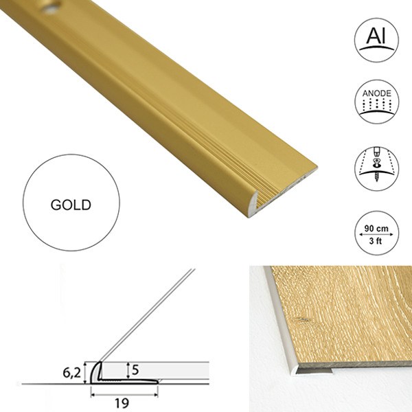 5mm Flooring Aluminium Door Thresholds for Luxury Click Vinyl Flooring