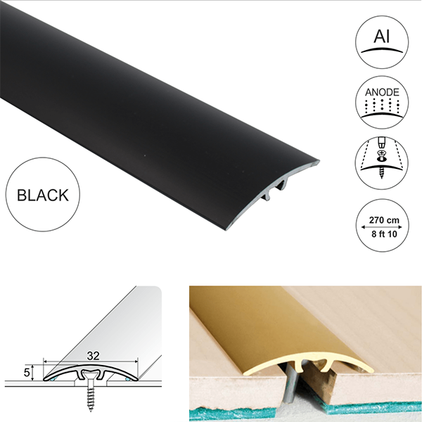 32mm Wide Aluminium Door Thresholds for Wooden & Laminate Floor