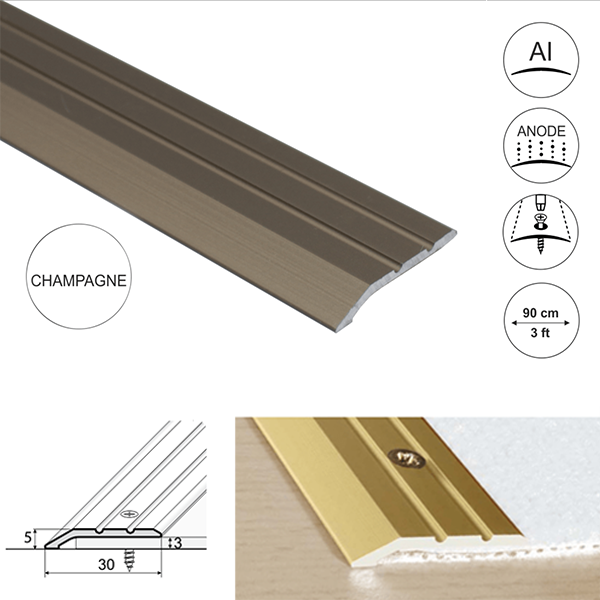 30mm Wide Aluminum Door Threshold For Connecting Wooden And laminate