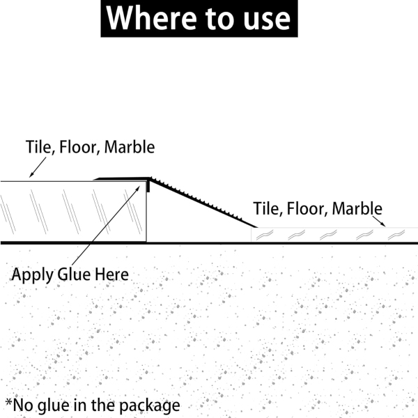 Aluminum Floor Transition Strips Flooring Reducer,  2mm Thick Threshold Ramp Tile Laminate