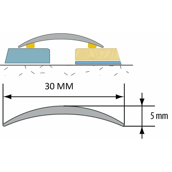 Anodised Aluminium Door Floor Bar Edge Trim Threshold Self Adhesive