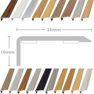 L or Edge Nosing Stick Down Threshold Door Bars Profile Edge Strip - 25mm Wide