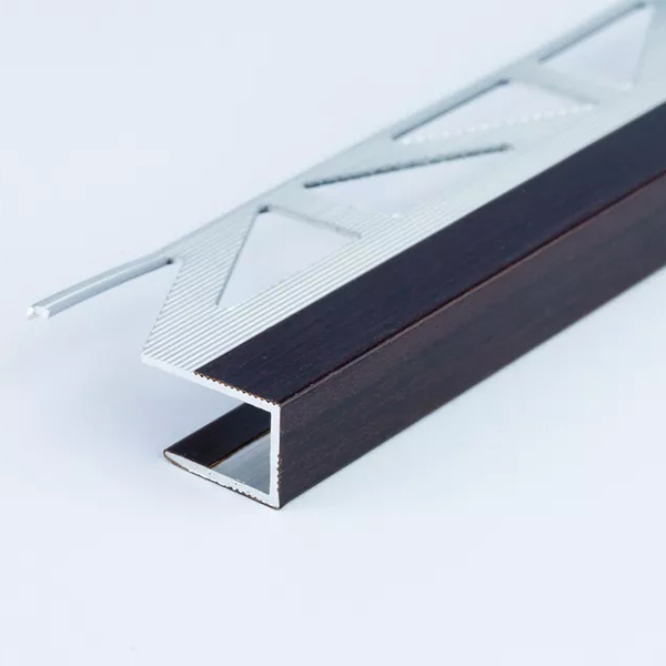 Aluminium Wood Effect Edging Trim Threshold Door Stops Ends for Flooring & Skirting