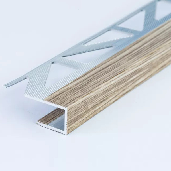 Aluminium Wood Effect Edging Trim Threshold Door Stops Ends for Flooring & Skirting