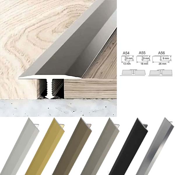 26mm Anodised Aluminium Threshold Trim T Bar Transition Trim For Tiles