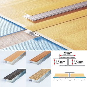 29mm Wide Aluminium Wood Effect Door Threshold Floor Bar Trim Laminate Connector