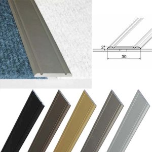 30mm Wide Aluminium Flat Door Threshold Self Adhesive For Wooden, Laminate, Carpet Vinyl Flooring