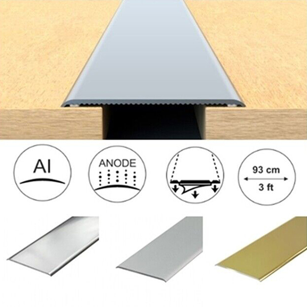 30mm wide Anodised Aluminium Door Floor Bar Edge Trim Threshold Self Adhesive