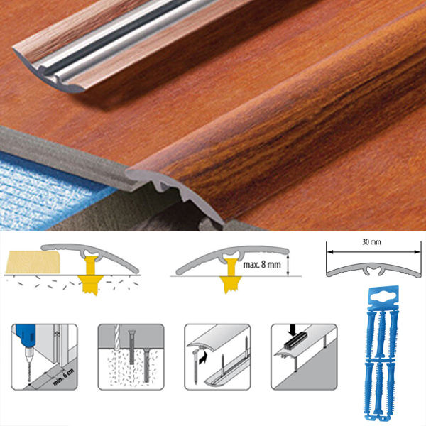 30mm wide UPVC Wood Effect Door Edging Floor Trim Threshold Self Adhesive