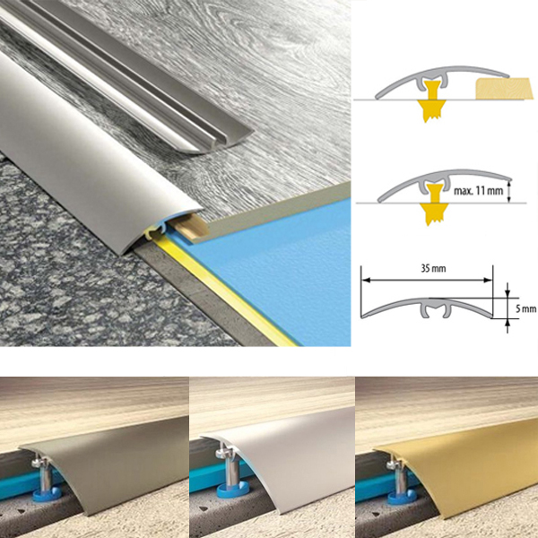 35mm Almunium Door Bars Threshold Strip Transition Trim Laminate Tiles