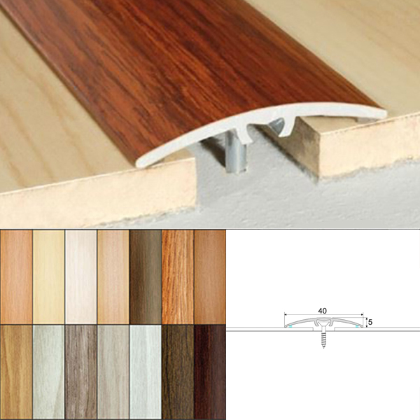 40mm Aluminium Wood Effect Door Floor Bar Edge Trim Threshold