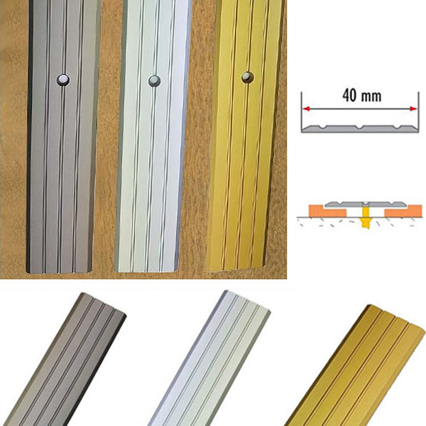 40mm Wide Robust Aluminium Rail Drilled For Doorways And Room Entryways