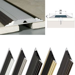 50mm Anodised Aluminium Anti Non Slip Door Bar Edge Trim Threshold Profile