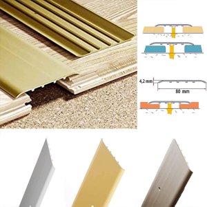 80mm Wide Flooring Aluminium Door Bars Threshold Carpet Cover