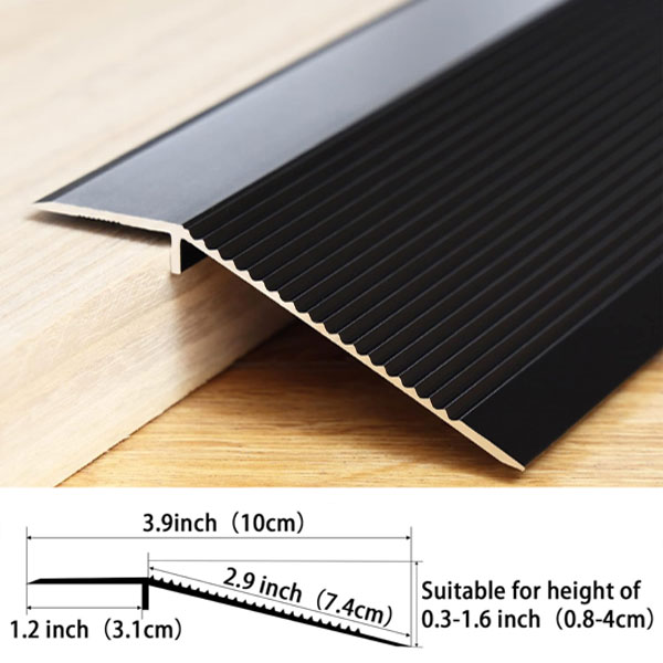 Aluminum Floor Transition Strips Flooring Reducer,  2mm Thick Threshold Ramp Tile Laminate