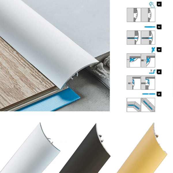 Anodised Aluminium Door Floor Bar Edge Trim Threshold Self Adhesive