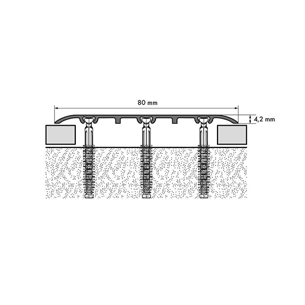 80mm Push In Profile Cover Aluminium Door Bars Threshold