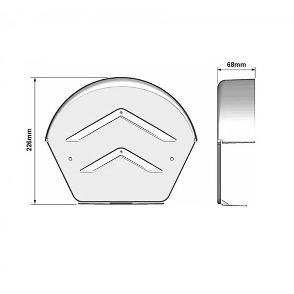 PVC Dry Verge U Ridge End Cap with Fixing Screws - 68mm