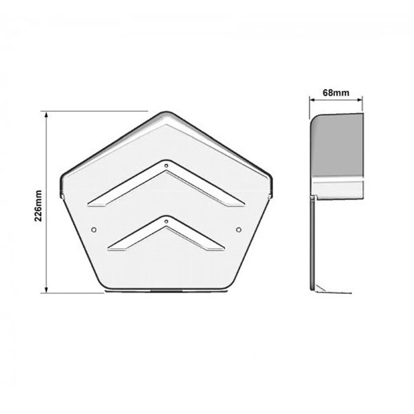 PVC Dry Verge U Ridge End Cap with Fixing Screws - 68mm