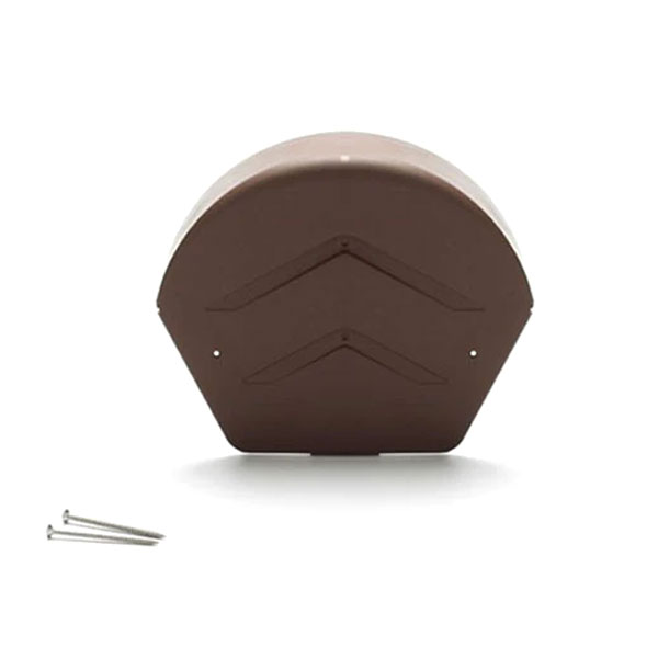 PVC Dry Verge U Ridge End Cap with Fixing Screws - 68mm