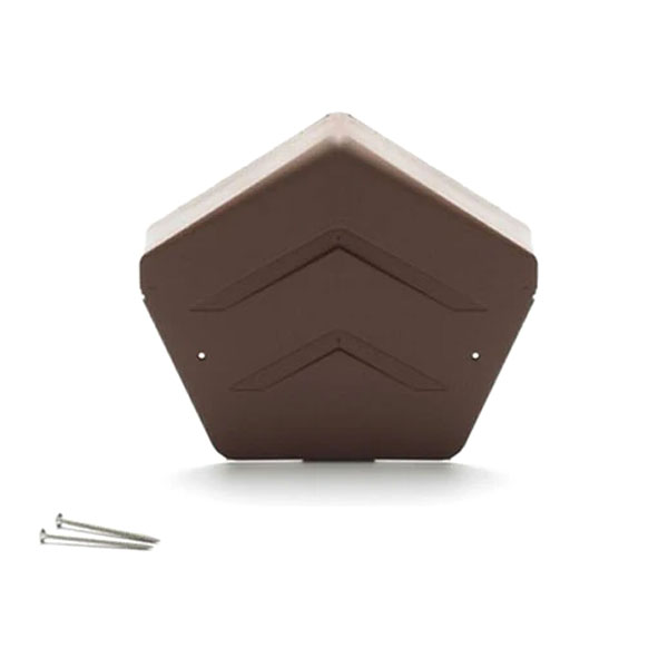 PVC Dry Verge U Ridge End Cap with Fixing Screws - 68mm